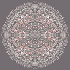 Vector Hand Drawn Round Ornate Rosette. Swirls and whorls background for your design.