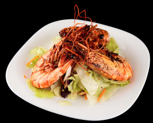 Shrimps and lettuce appetizer