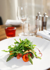 Vegetable appetizer on restaurant table