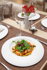 Appetizer made of shrimps and vegetables