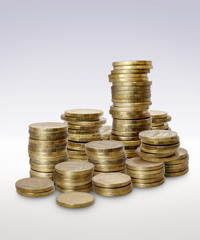 Stacks of copper coins