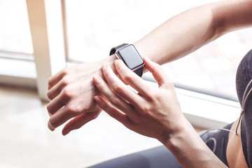 Young woman workout in gym healthy lifestyle