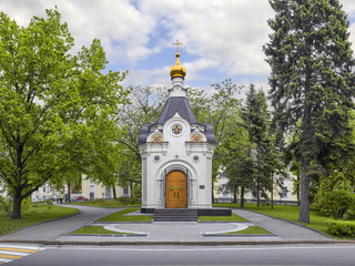 Fototapeta na wymiar Spassky or Spasskaya chapel in the Nizhny Novgorod Kremlin. Russi