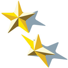 Two iconic stars with drop shadows.