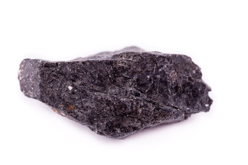 Macro mineral stone Tourmaline on white background