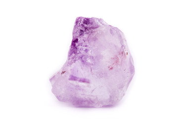 Macro Mineral Stone Amethyst on a white background