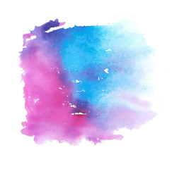 Colorful abstract watercolor texture stain with splashes and spatters. Modern creative watercolor background for trendy design.