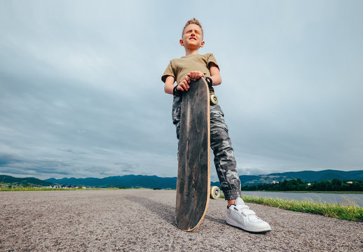 Boy with skateboard