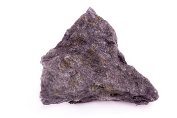 Macro mineral stone Chalcopyrite on white background