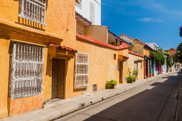 View of the street in center of Cartagena, Colombia.