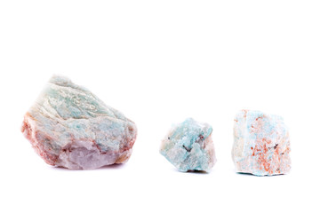 Macro mineral stone Amazonite on white background