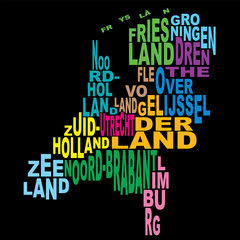 Obraz premium Provinces of the netherlands word cloud