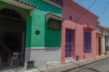 Old colonial houses in center of Cartagena, Colombia.