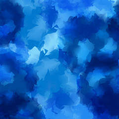 Blue watercolor texture background. Pleasing abstract blue watercolor texture pattern. Expressive messy vector illustration.