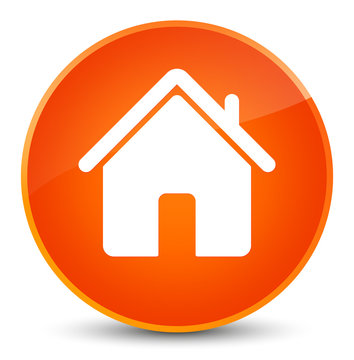 Home Icon Elegant Orange Round Button