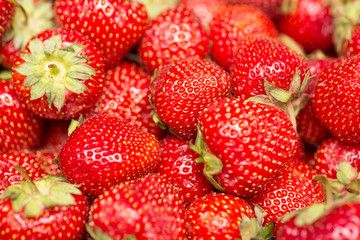 Fresh strawberry as a background. Selective focus