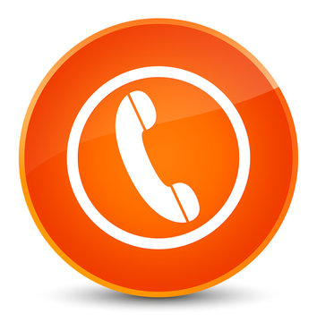 Phone icon elegant orange round button