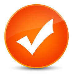 Validation icon elegant orange round button