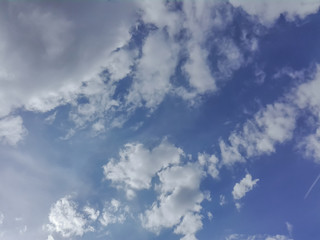 Blue sky with white clouds.