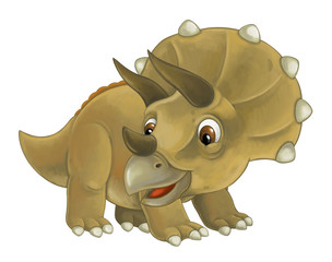 cartoon happy and funny dinosaur dinosaur - triceratops