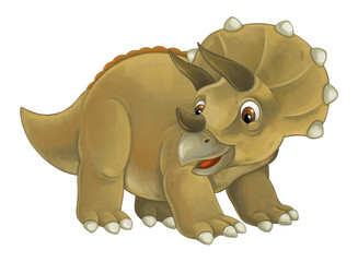 cartoon happy and funny dinosaur dinosaur - triceratops © agaes8080