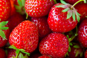 Fresh red strawberry closeup, background