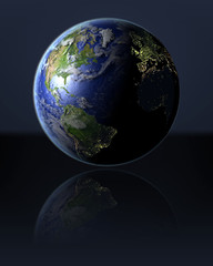 Northern Hemisphere on globe