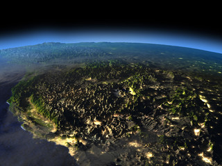 West coast of USA at night © harvepino