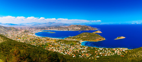 Porto Rafti coastline panorama, view from above, Greece. © Feel good studio