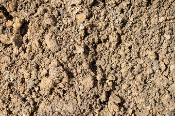 Texture is lumpy wet pit sand . The background of the industrial sand for construction works. Natural material for bricks and concrete products.