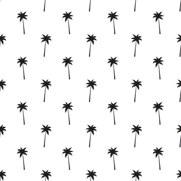 Palm tree seamless pattern. Vector.