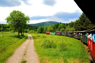 Narrow gauge railway Bieszczady forest track and attractions