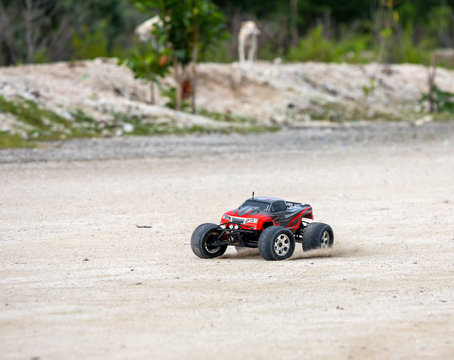 Radio Controlled Car Model In Race