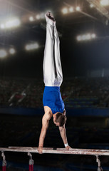 portrait of young man gymnasts