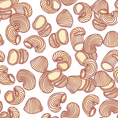 Hand drawn pasta pipe rigate seamless pattern. Background for restaurant or food package design