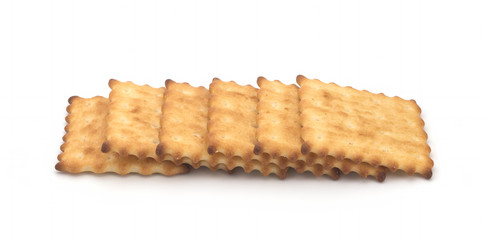 Crackers on a white background