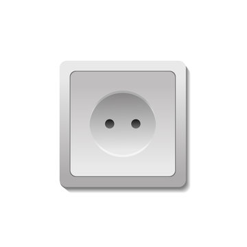 Vector realistic isolated electric outlet on the white background.