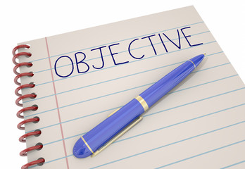 Objective Notepad Pen Goal Mission Plan Success 3d Illustration