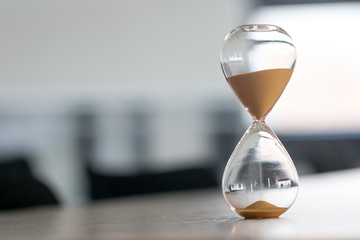 Sand clock, business time management concept