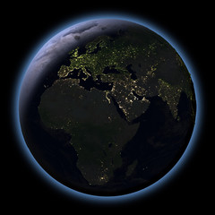 EMEA region from space at night
