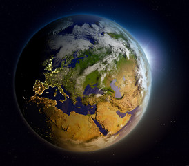 Europe at sunrise