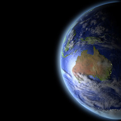 Australia from space in the evening light