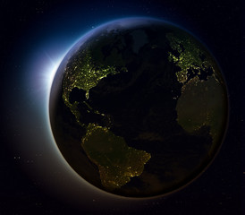 Northern Hemisphere from space at night