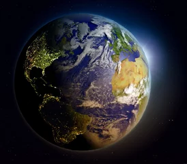 Photo sur Plexiglas Anti-reflet Pleine Lune arbre Hémisphère nord au lever du soleil