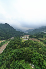 Fototapeta na wymiar 初夏の八ッ場ダム予定地の風景