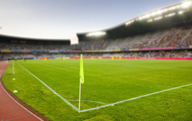 Fototapeta na wymiar stadium arena soccer field defocused background