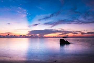 Sunrise, sea, landscape. Okinawa, Japan, Asia.