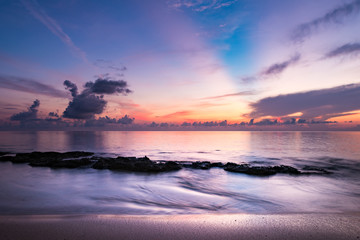 Sunrise, sea, landscape. Okinawa, Japan, Asia.