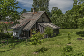 Fototapeta na wymiar Buildings in Roprachtice village