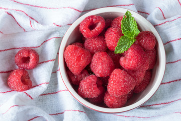 Fresh Raspberries in a Bowl